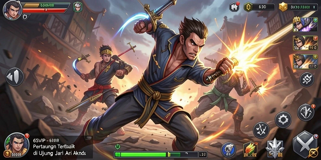 Gameplay 6SVIP dengan pertarungan mendebarkan dan visual menakjubkan.