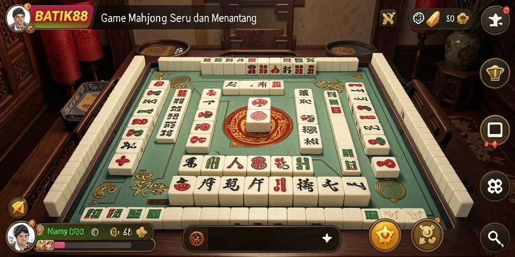 Screenshot utama BATIK88 menampilkan gameplay Mahjong yang seru dan mendebarkan.