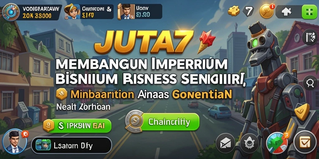 Screenshot gameplay JUTA7 menampilkan strategi bisnis yang mendebarkan.