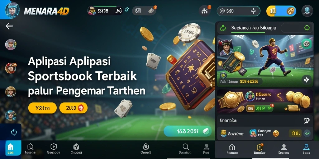 Tampilan menarik dari aplikasi MENARA4D dengan fitur taruhan Sportsbook.