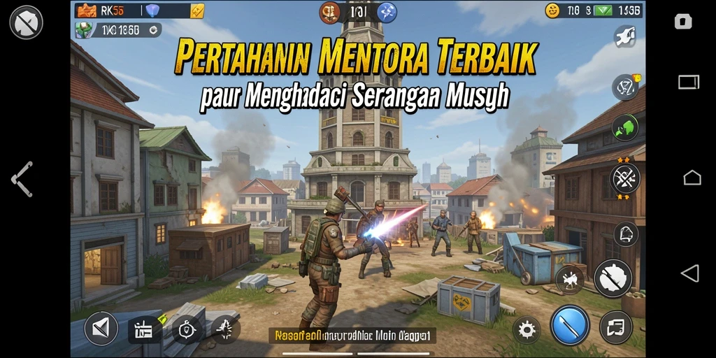 Gameplay seru Tower Defense di RK55 dengan strategi menara.