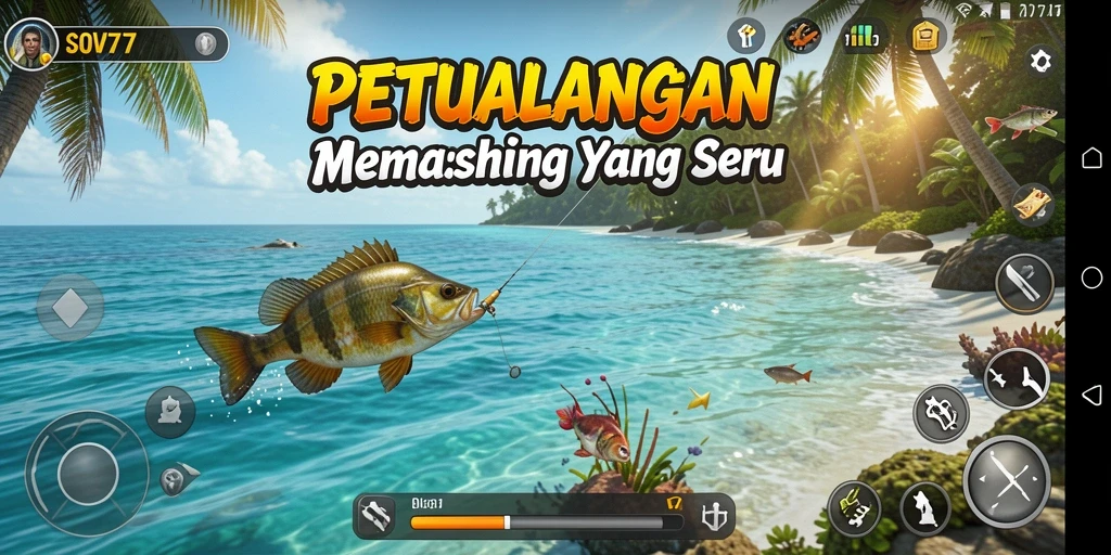 Screenshot SOV777 menampilkan gameplay memancing yang seru.