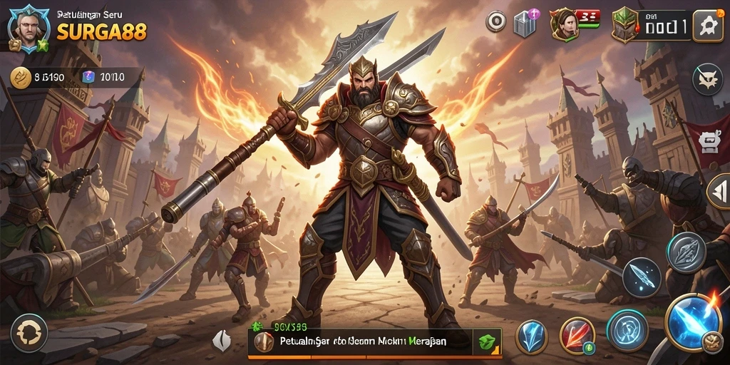 Tampilan menakjubkan dari gameplay Action SURGA88.