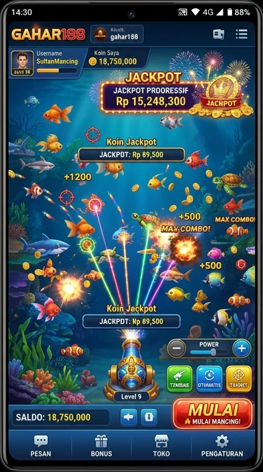 Screenshot menunjukkan berbagai kategori aplikasi di gahar188.